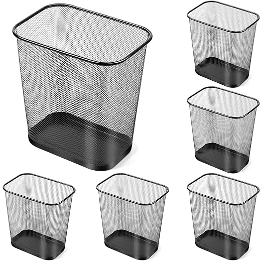 Nuanchu 6 Pcs Mesh Square Trash Cans 4 Gallons Wire Wastebasket by Nuanchu