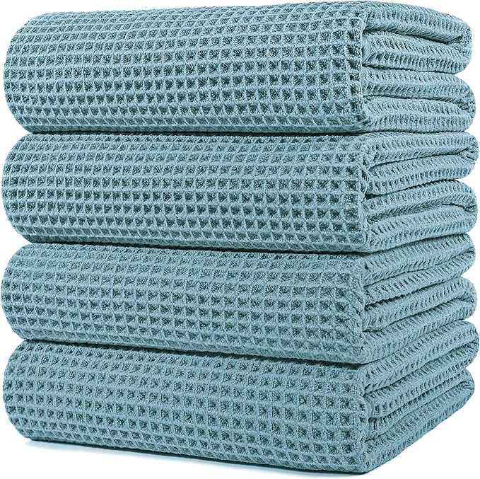 POLYTE Microfiber Oversize Quick Dry Lint Free Bath Towel, 60 x 30 in, 4 Pack by Polyte