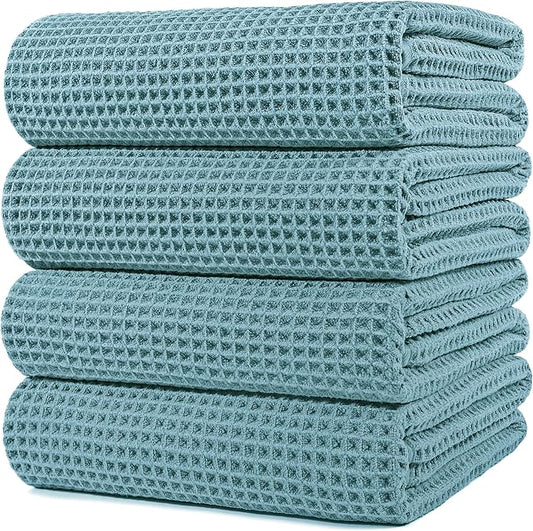 POLYTE Microfiber Oversize Quick Dry Lint Free Bath Towel, 60 x 30 in, 4 Pack by Polyte