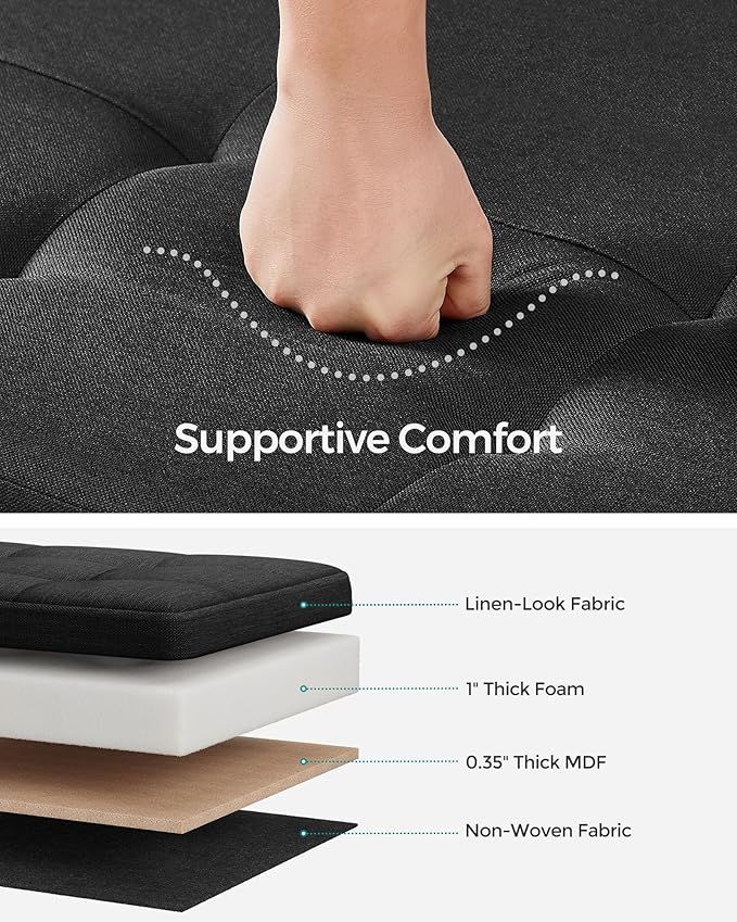 SONGMICS Storage Ottoman Bench, Foldable Foot Rest - Image 4