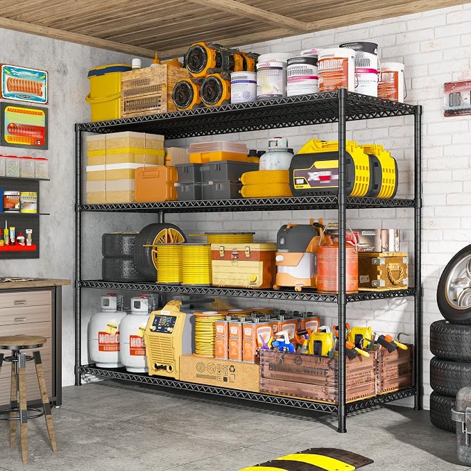 68.1"W Storage Shelves 2500LBS Wire Shelving Unit, Garage Shelving Heavy Duty - Image 5