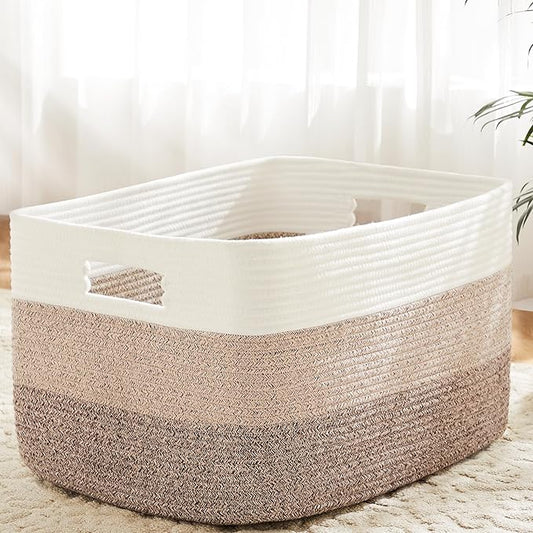 Blanket Basket, Rectangle Woven Baskets by Artfeel
