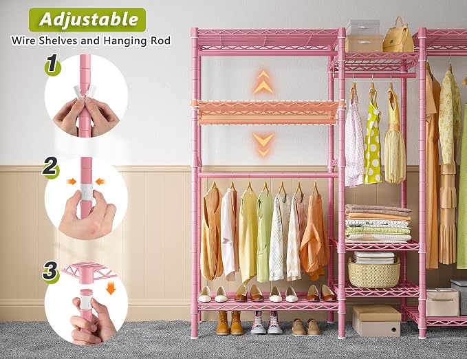 Raybee Clothing Racks for Hanging Clothes Heavy Duty Clothes Rack Load 750LBS - Image 8