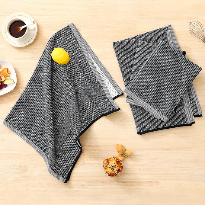 Homaxy Premium Kitchen Towels, Large Cotton Kitchen Hand Towels, Flat and Terry - Image 5