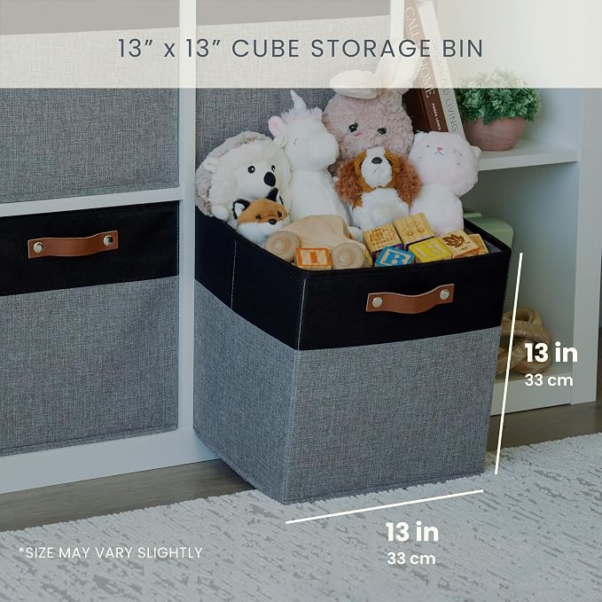 OrganiHaus 13x13 Cube Fabric Storage Bins Set of 4, Fabric Storage Cubes w/ - Image 2