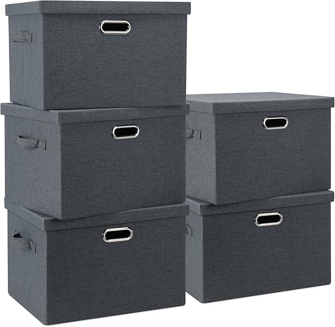 Large 17" 36 Quart Collapsible Stackable Storage Bins by GraciadecoStorage