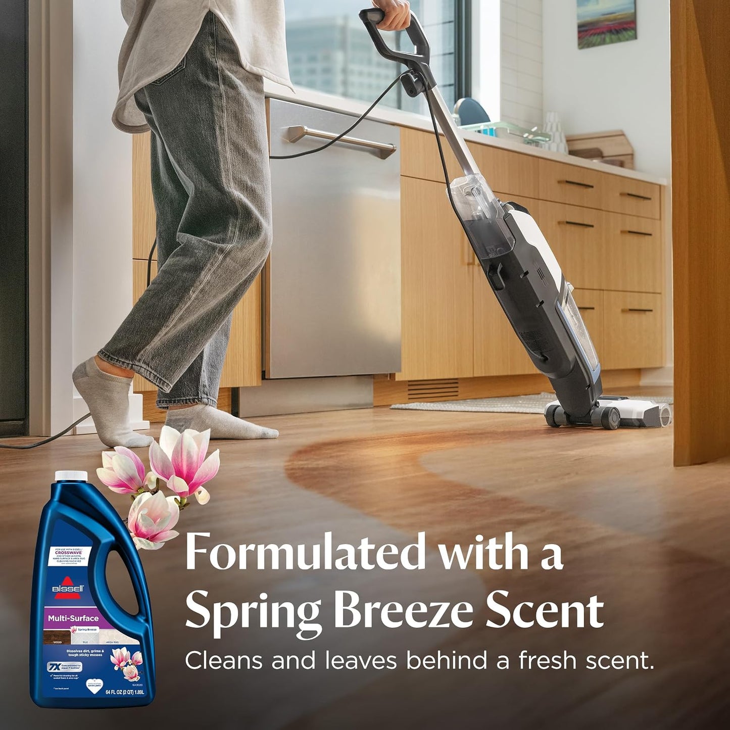 Bissell Multi-Surface Solution, For use in CrossWave and other leading hard surface and area rug cleaners, 64oz, Dissolves dirt, grime, and tough sticky messes