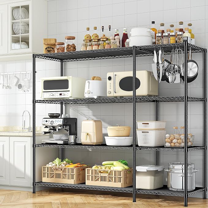 52.36''W Storage Shelves Metal Shelving Unit Load 1120LBS 4 Tier Wire Shelving - Image 8