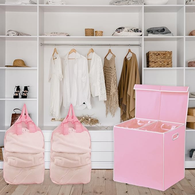 Simple Houseware Double Laundry Hamper - Image 3