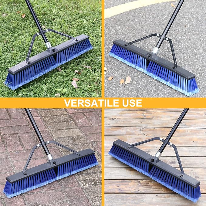 24 inches Push Broom Outdoor for Deck Driveway Garage Yard Patio Concrete Floor - Image 3