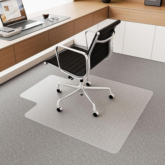 Office Chair Mat for Carpet, Transparent Carpet Protector Mat for Office Chairs by HOMEK