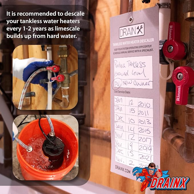 DrainX Tankless Water Heater Flushing Kit Includes Pump, 5-Gallon Bucket - Image 9