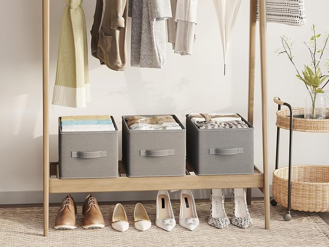 3 Pack Fabric Storage Bins for Shelves | 16.25x12x10in Closet Storage Baskets | - Image 9