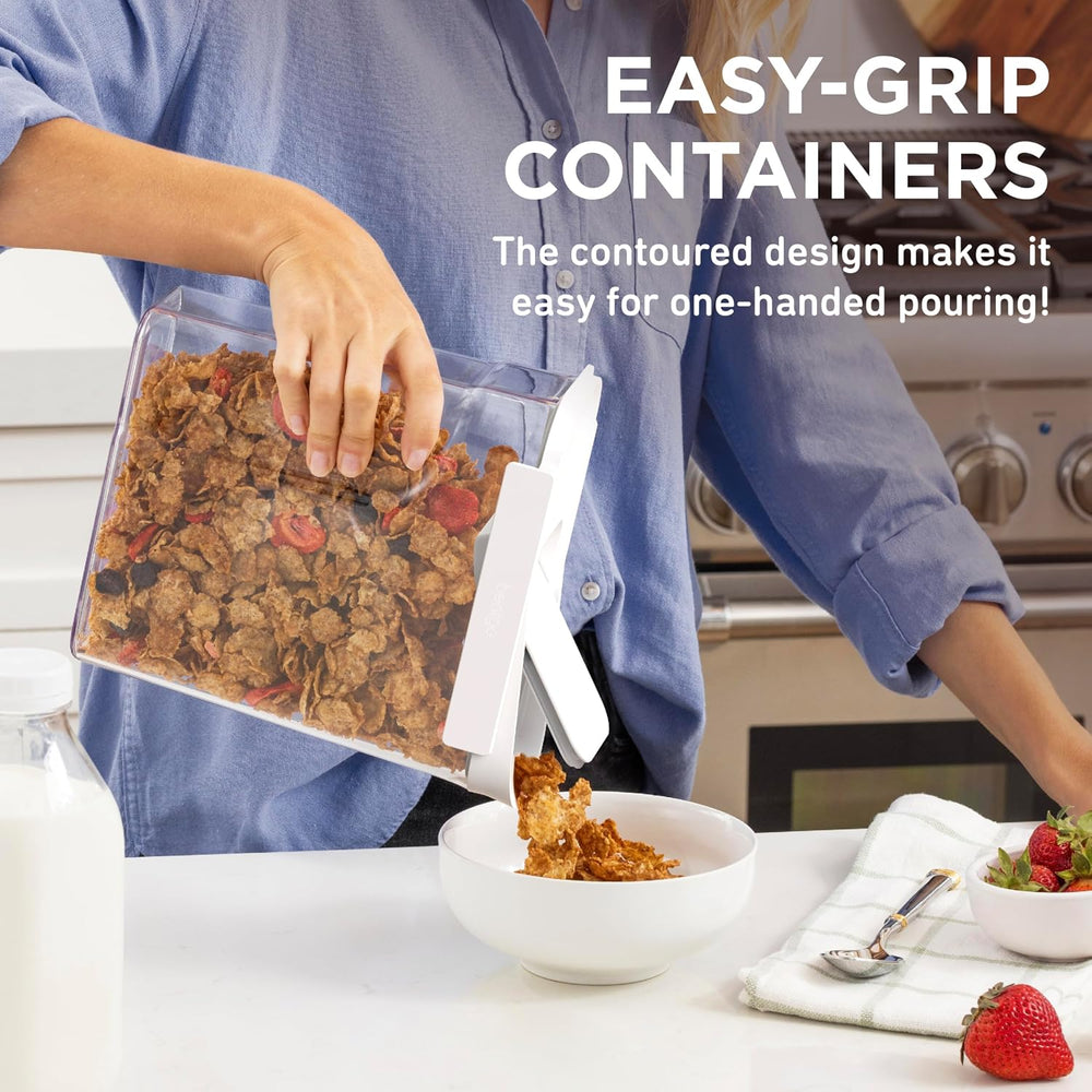 Bentgo Pantry - 6-Piece Airtight Cereal Containers, Easy Push & Pour Lid,...