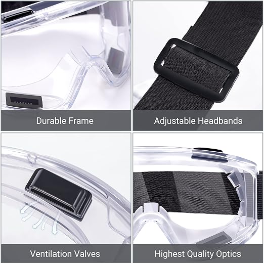 AirGearPro Vision-1000 Anti-Fog Safety Goggles | Impact Resistant Protective - Image 4