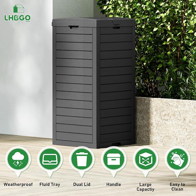 Outdoor Trash Can, 2 Set of 31 Gallon Garbage Can - Image 3