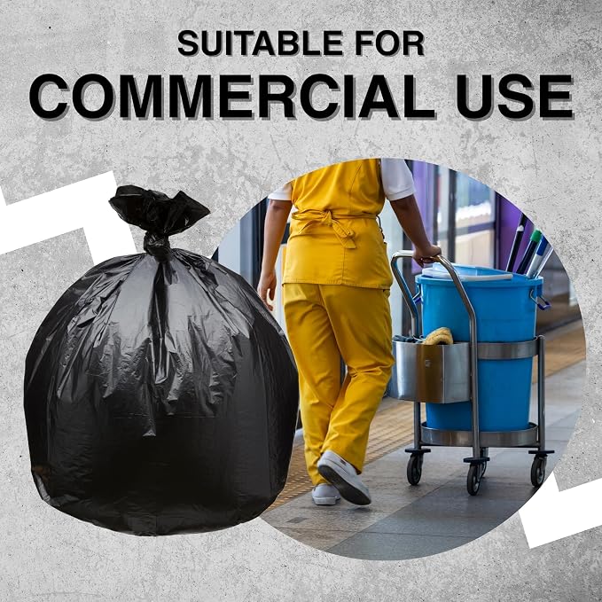 45 Gallon Garbage Trash Bag 40X46" 1.5 Mil Black 100 Count Can Liner Bulk 40 - Image 7