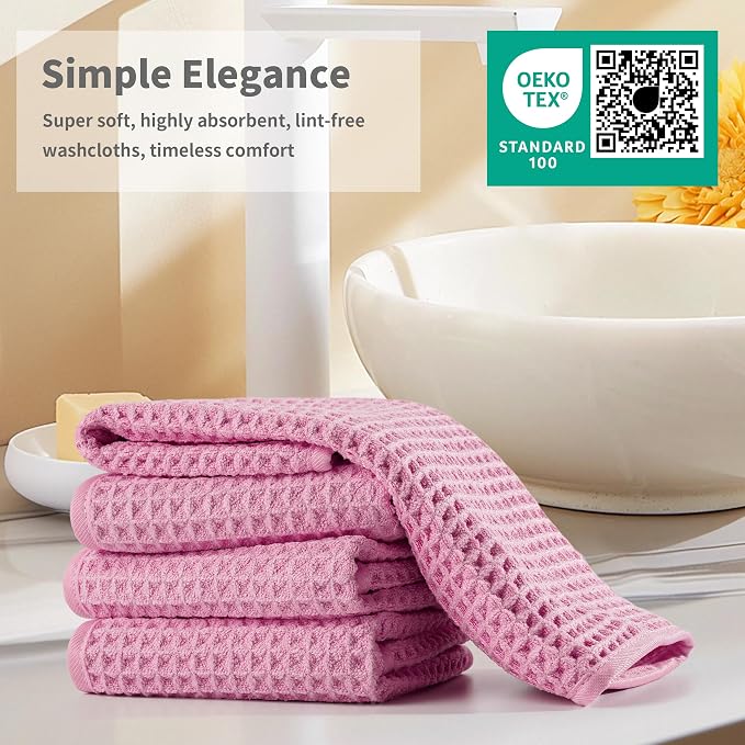 Microfiber Waffle Face Towels, 2 Pieces, Fast Drying, Lint Free - Image 6