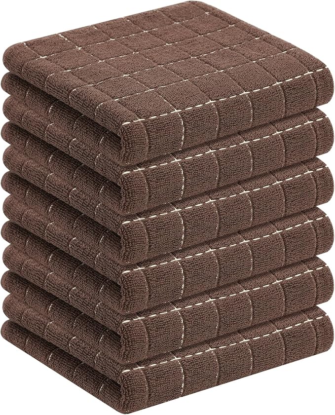 Homaxy 100% Cotton Terry Kitchen Towels, Checkered Designed, Soft and Super by Homaxy