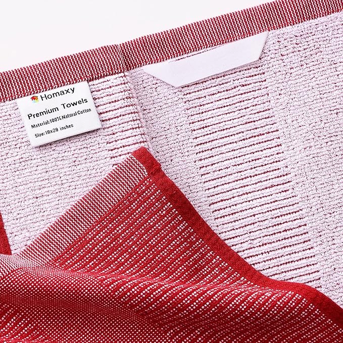 Homaxy Premium Kitchen Towels, Large Cotton Kitchen Hand Towels, Flat and Terry - Image 2