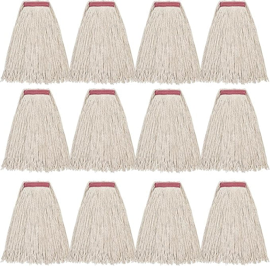 MATTHEW CLEANING 16oz 12Pack Cotton Mop Head Replacement, Cotton Looped-Open by MATTHEWCLEANINGPRODUCTS