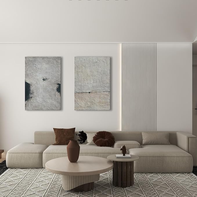 NANKAI Hand painted Minimalist Black and White art canvas Abstract Oil painting - Image 4