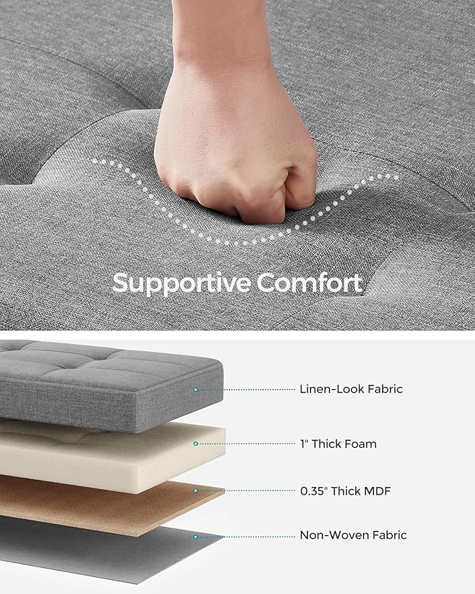 SONGMICS Storage Ottoman Bench, Foldable Foot Rest - Image 4