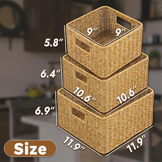 myHomeBody Wicker Storage Basket, Storage Cubes, Woven Baskets - Image 2