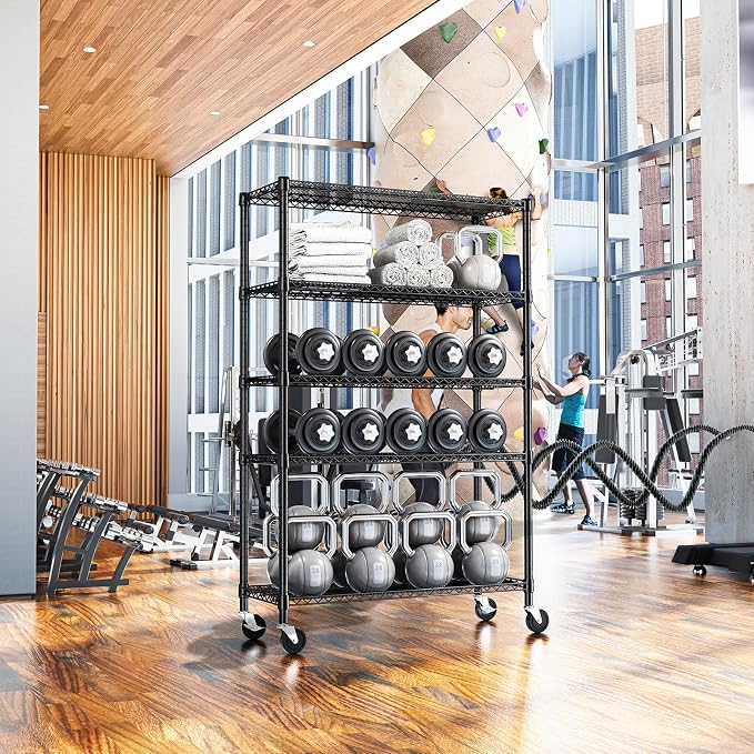 IZEUK Heavy Duty Garage Shelving, 5 Tier Wide Metal Storage Shelf Rack - Image 4