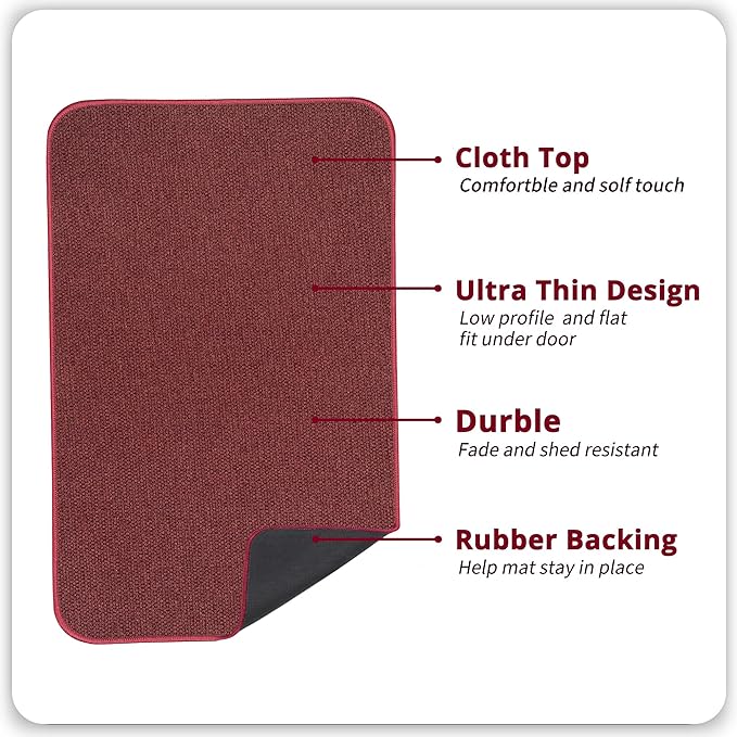 Bath Mat, Ultra Thin Bathroom Rugs, Rubber Bath Mats - Image 2