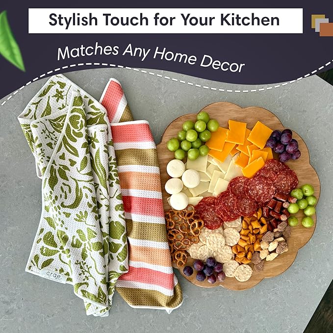 2 Double Sided Microfiber Hand Towels, 17x27 Inches Waffle Design Kitchen - Image 5