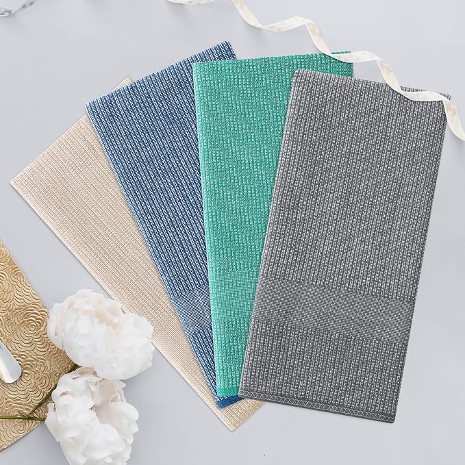 Homaxy Premium Kitchen Towels, Large Cotton Kitchen Hand Towels, Flat and Terry - Image 7