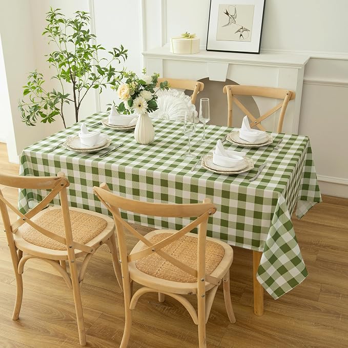 Waterproof Checkered Tablecloth Fabric - Image 9