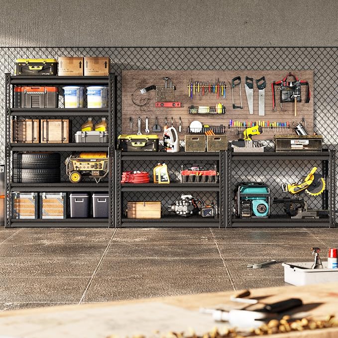 Adjustable Garage Storage Shelves, Metal Industrial Utility Shelf - Image 3