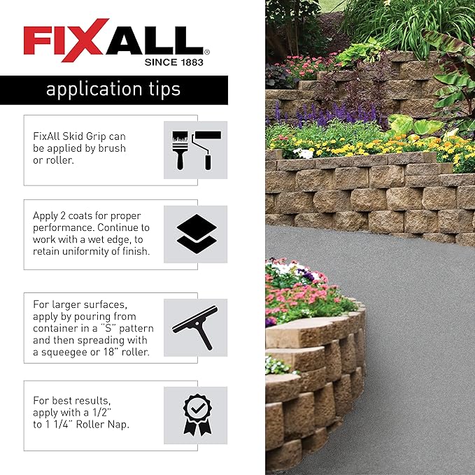 FIXALL Skid Grip Anti-Slip Coating, 1 Gallon, Exceeds ADA Standards, - Image 8