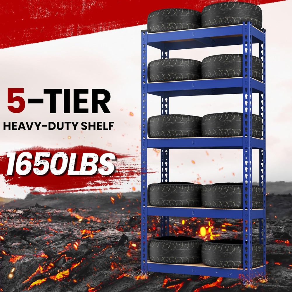 Yaheetech 5-Tier Heavy Duty Storage Shelves 28" W x 12" D x 60&quot...