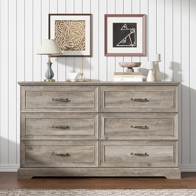 6 Drawer Dresser for Bedroom, Rustic Farmhouse Dresser - Image 3