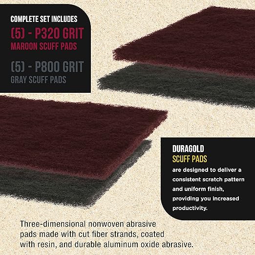 Dura-Gold Premium 6" x 9" Scuff Pads, 5 Each Maroon General Purpose & 5 Each - Image 3