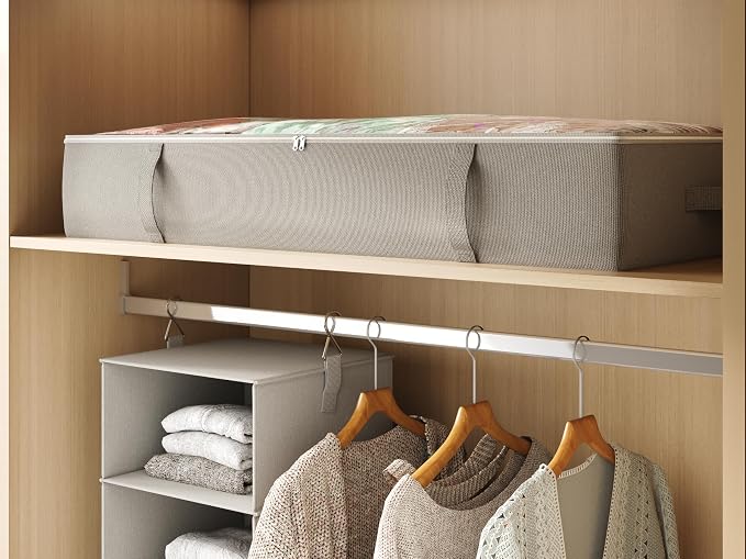 2-Pack Under Bed Storage Containers, 8 Inches Tall Underbed Clothes Storage - Image 7