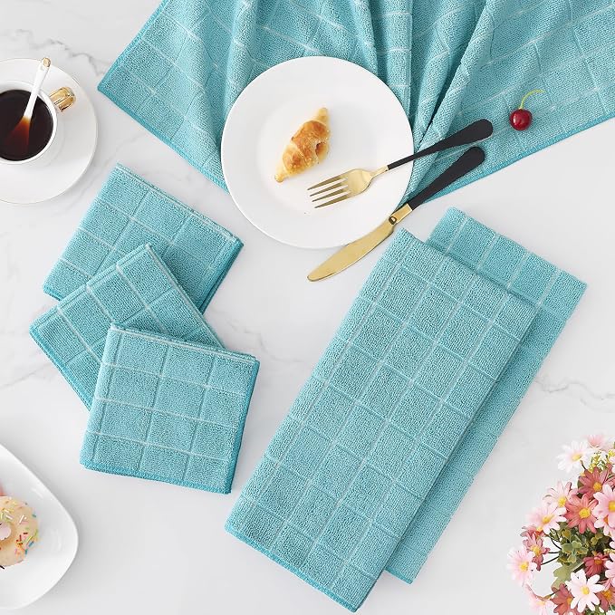 Homaxy Microfiber Kitchen Towels and Dishcloths Set, 12 Pack Soft and Absorbent - Image 9