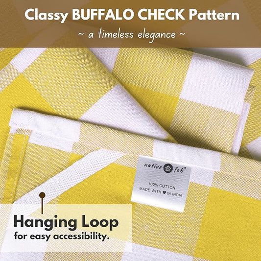 Native Fab Yellow Buffalo Dish Towel 16"x26", Soft Absorbent Dishcloths - Image 2