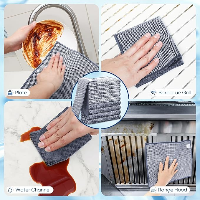 Forggon10 Pcs New Upgrade 2-Layer Non Scratch Wire Dishcloth, Wire Dishwashing - Image 4