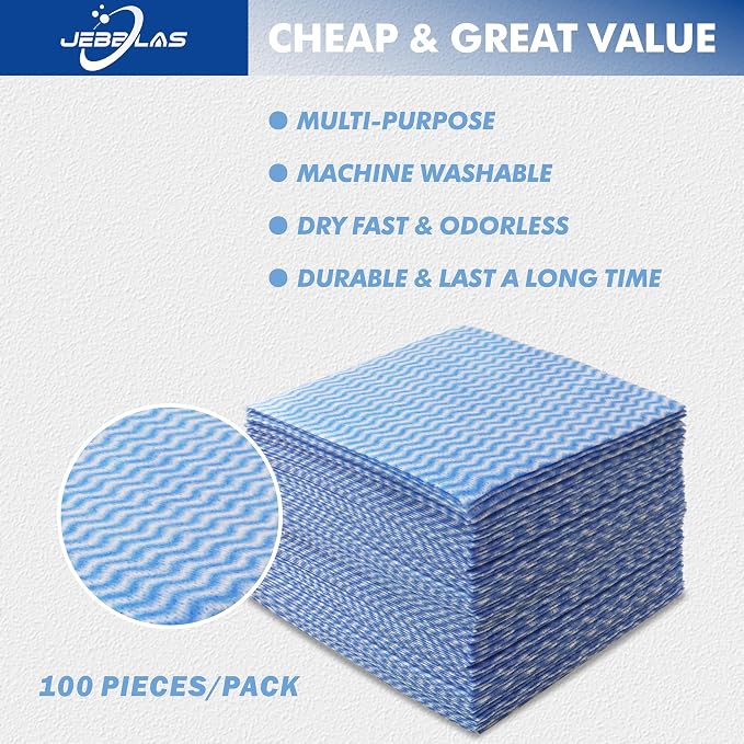 JEBBLAS 100Pcs Reusable Cleaning Cloths 11.8‘’x11.8‘’ Handi Wipes Reusable - Image 3
