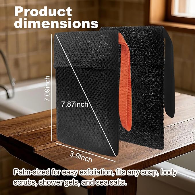 2 Pack Soap Bag Different Roughness Deep and Gentle, Bar Soap Pouch Saver Pocket - Image 2