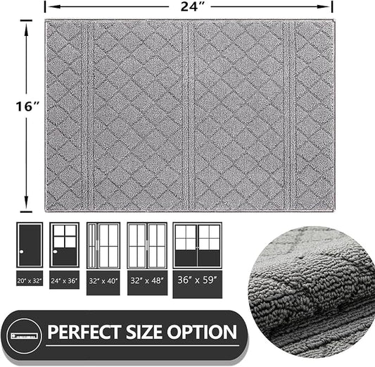REFETONE Indoor Doormat, Front Back Door Mat 16"x24" Absorbent Rubber Backing - Image 2