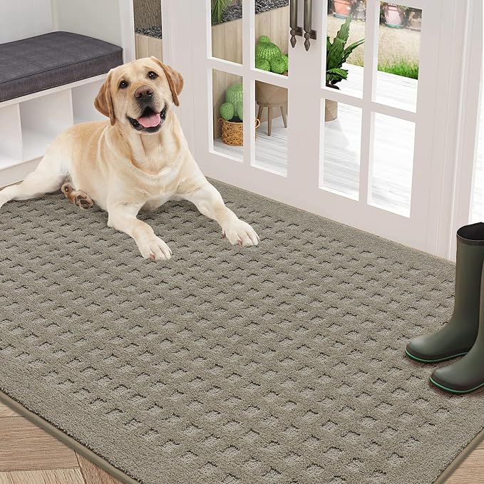 BEQHAUSE Waffle Door Mats Indoor 36"x60", Dog Mat by BEQHAUSE
