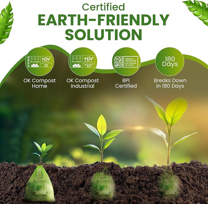 GREENWAY 13 Gallon Compostable Trash Bags Drawstring, 50 Bags, Heavy Duty Extra - Image 6