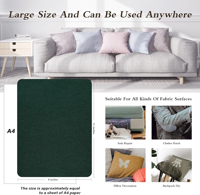 KING MOUNTAIN Coarse Linen Repair Patches, Self-Adhesive Linen Fabric Patches - Image 3