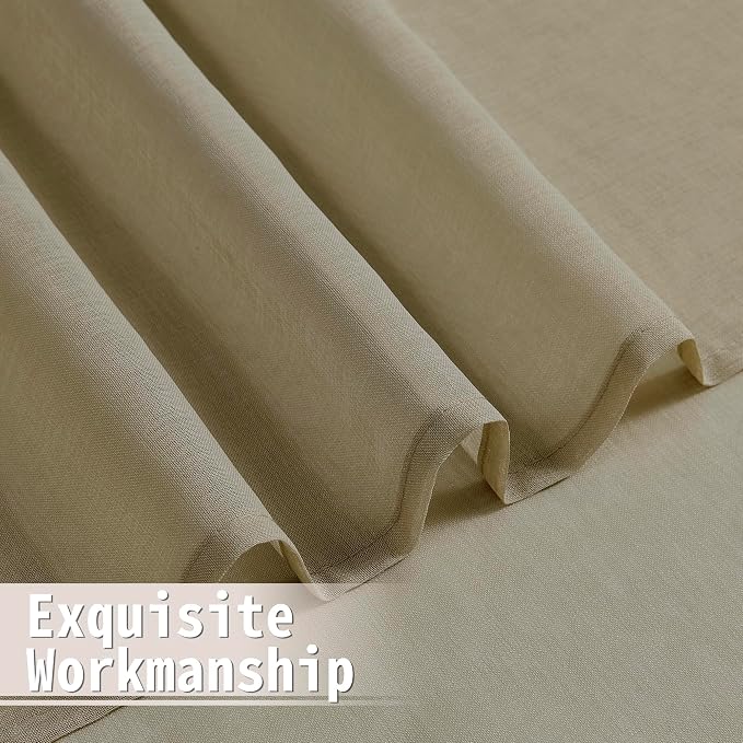 Tollpiz Sheer Door Curtain Closet Linen Textured Curtains Sheer Doorway Light - Image 8