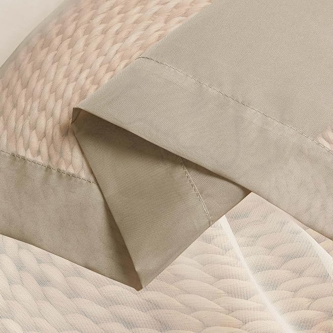 Chyhomenyc Taupe Sheer Curtains 36 inch Length 2 Panels, Light Filtering Voile - Image 7